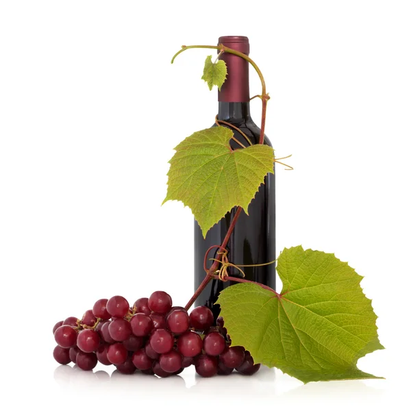 Vörös bor és a szőlő szőlő — Stock Fotó