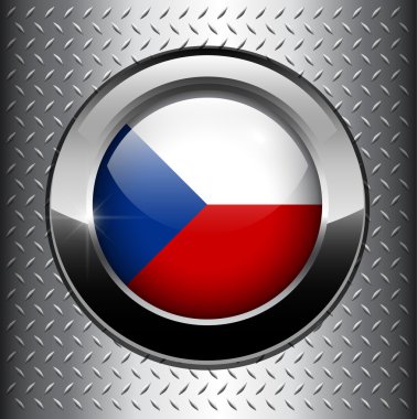 Czech Republic flag button clipart