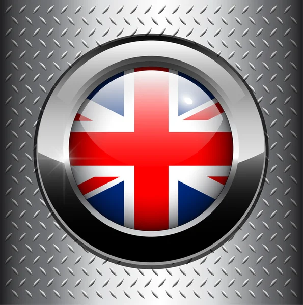 United Kingdom UK flag button — Stock Vector
