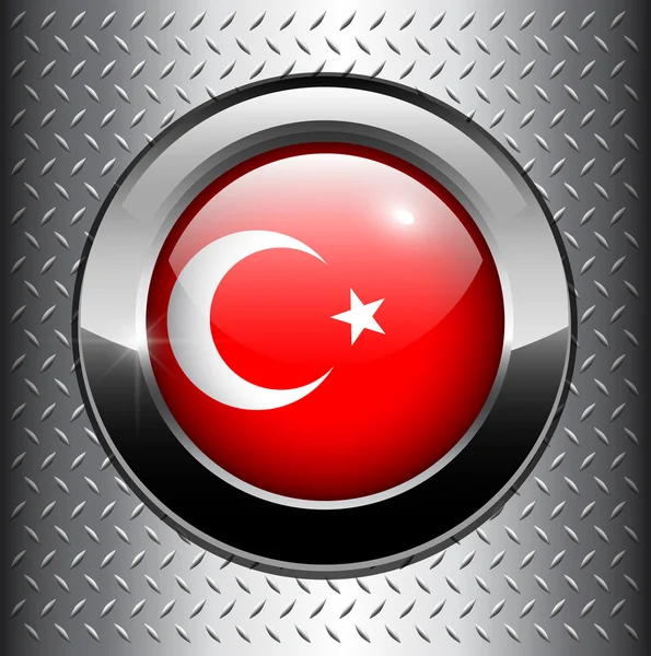 Κουμπί "σημαία" Τουρκία — Διανυσματικό Αρχείο
