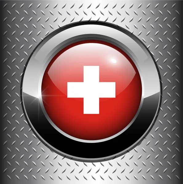 Suisse flag button — Stock Vector
