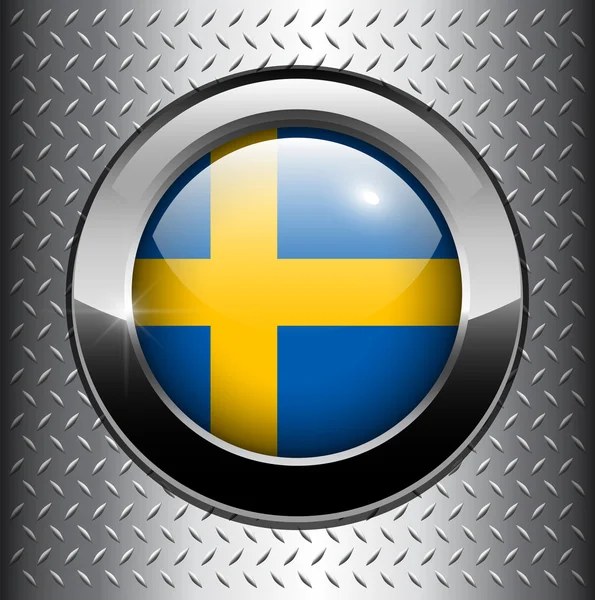İsveç düğme bayrağı — Stok Vektör