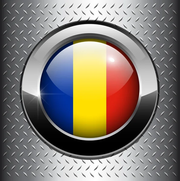 Bandera de Rumania botón — Archivo Imágenes Vectoriales