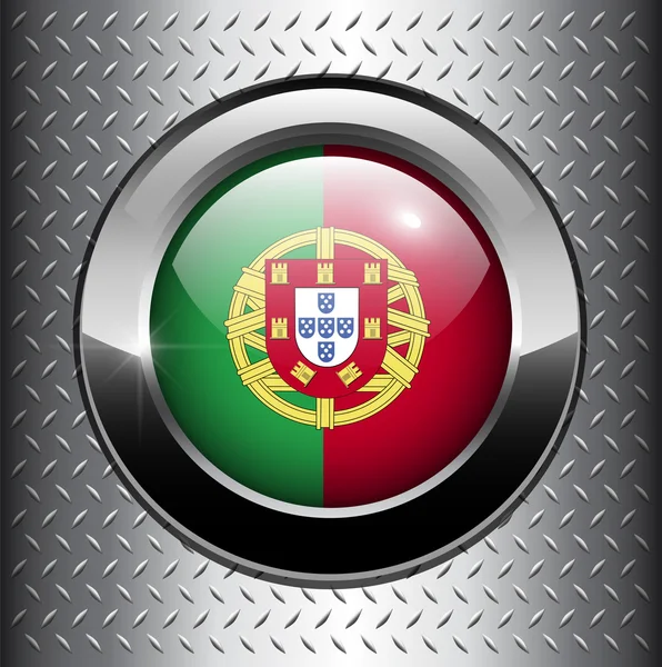 Boton bandera portugal — Vector de stock