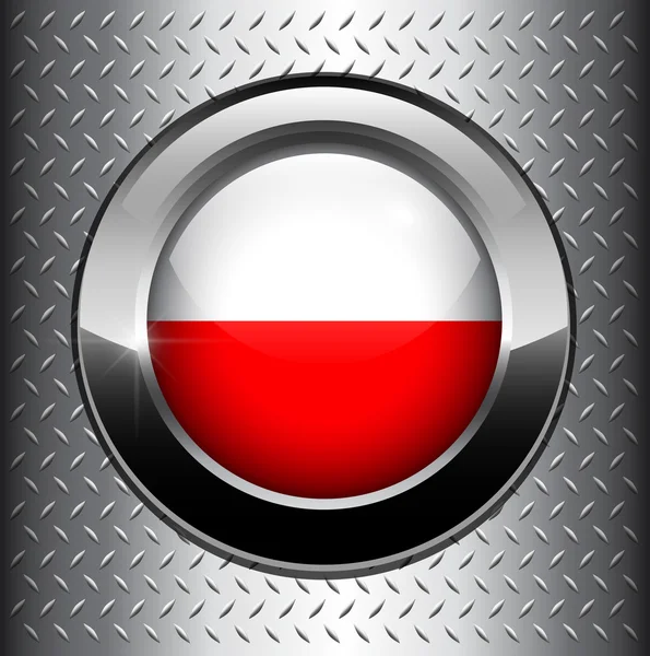 Polen flagga knappen — Stock vektor