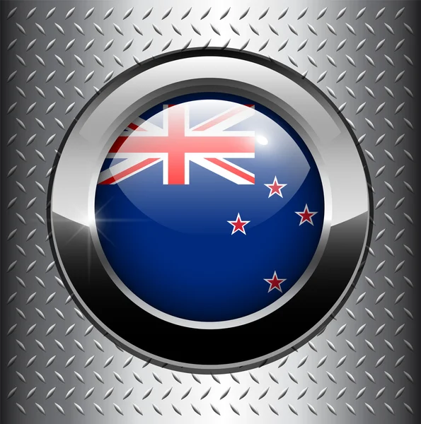 Flag of New Zealand button — Stock Vector