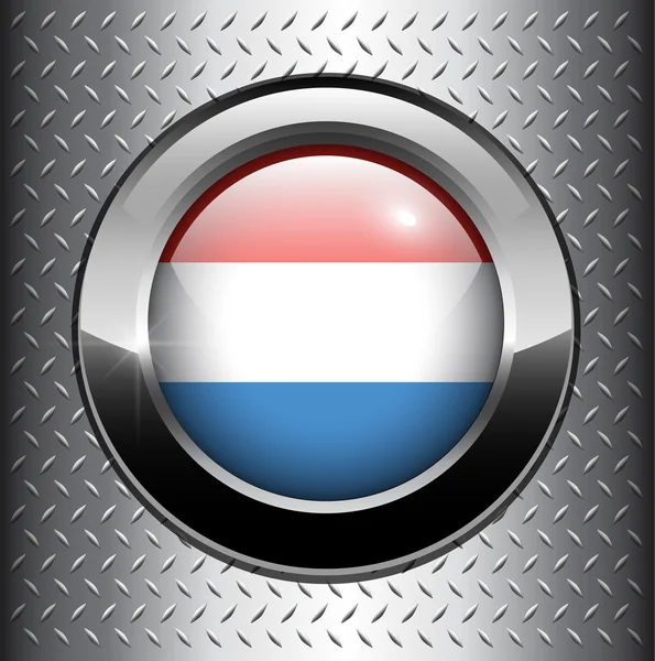 Luxemburgs flagga knappen — Stock vektor