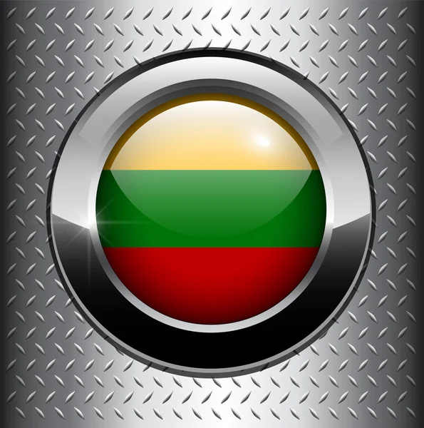 リトアニアの旗ボタン — ストックベクタ