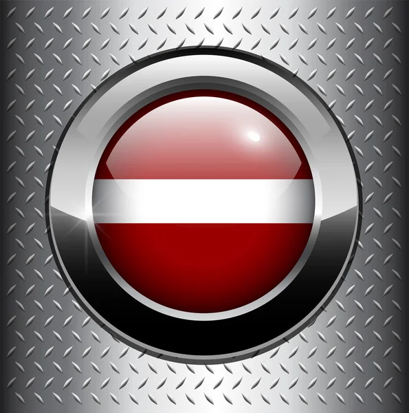 Vlag van Letland knop — Stockvector