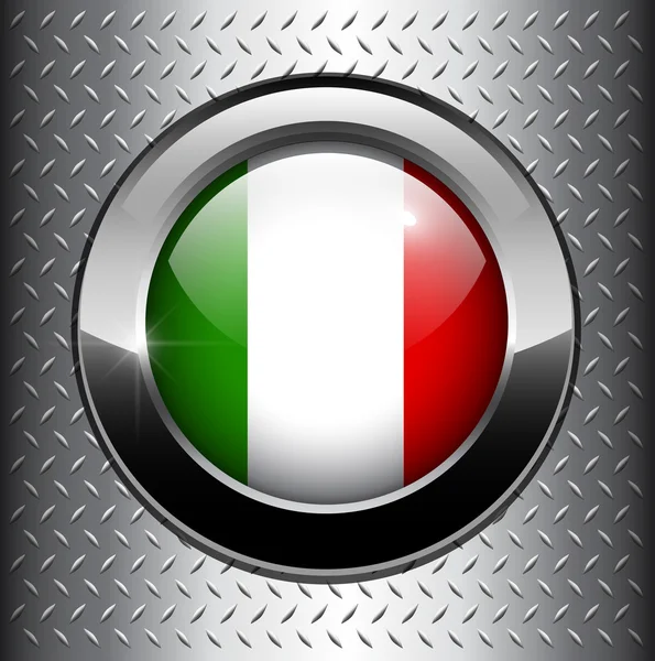 İtalyan, İtalya bayrak düğmesini — Stok Vektör