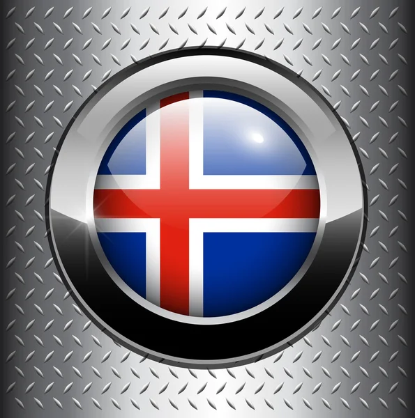 Bandeira do botão Islândia — Vetor de Stock