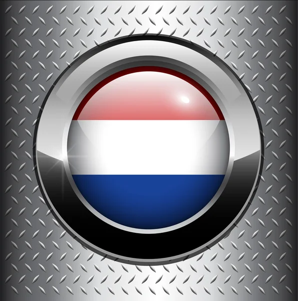 Tlačítko příznak Holandsko — Stockový vektor