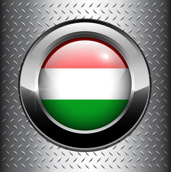 Macaristan düğme bayrağı — Stok Vektör