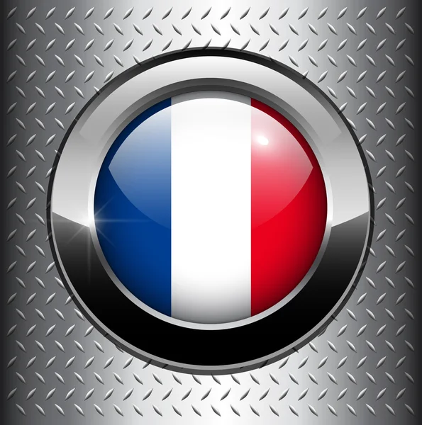 フランス国旗ボタン — ストックベクタ