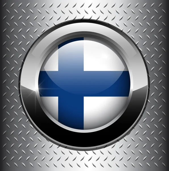 Botón bandera finland — Vector de stock