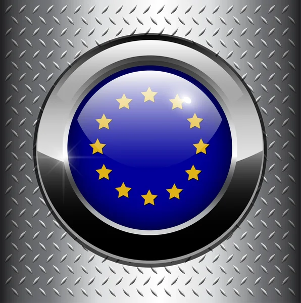Europa Botón bandera de la UE — Vector de stock