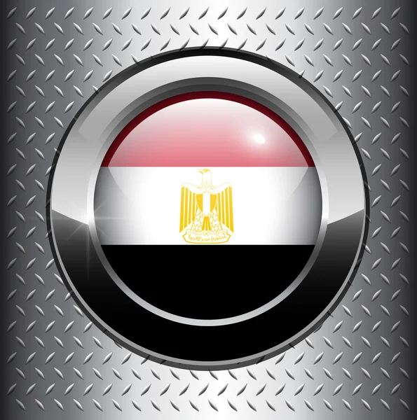 Egypten flagga knappen — Stock vektor