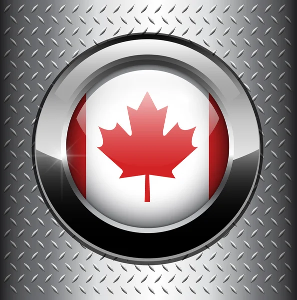 Bouton drapeau canada — Image vectorielle