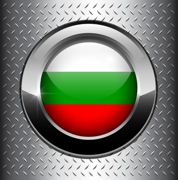 Bulgaria, botón de bandera búlgara — Vector de stock
