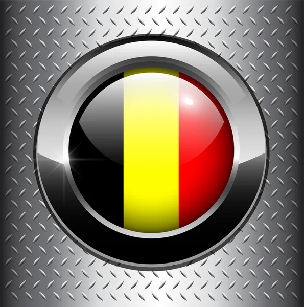 Кнопка флага Бельгии — стоковый вектор