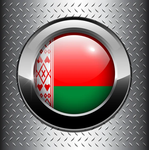 白俄罗斯国旗按钮 — 图库矢量图片