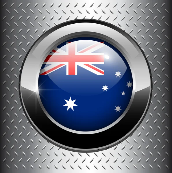 Austrália botão de bandeira — Vetor de Stock