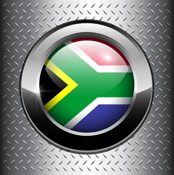 Zuid-Afrikaanse vlag knop — Stockvector