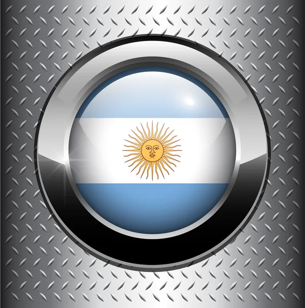 Botón bandera argentina — Vector de stock