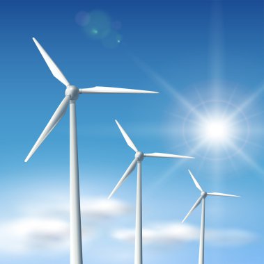 Wind turbines clipart