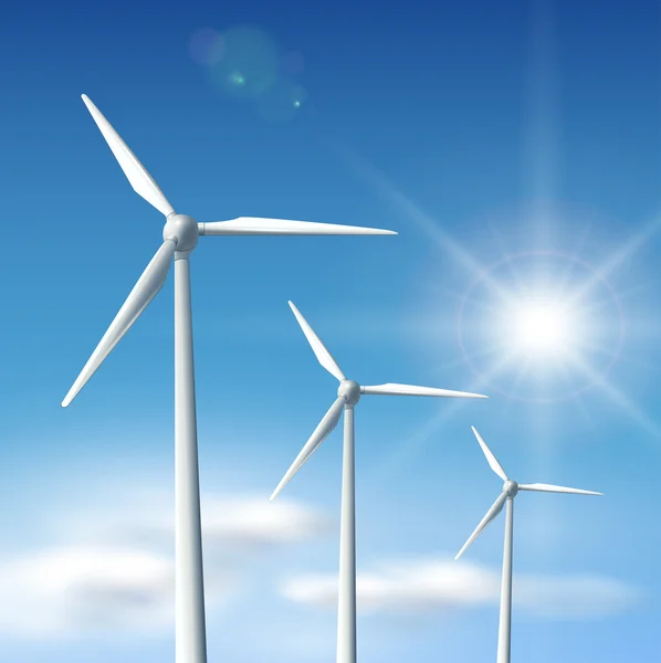 Wind turbines — Stock Vector