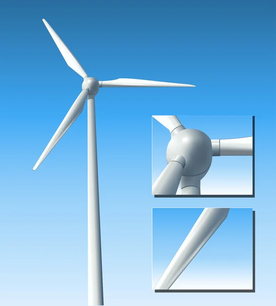 Vector wind turbine — Stock Vector
