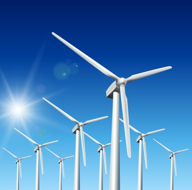 Wind turbines clipart