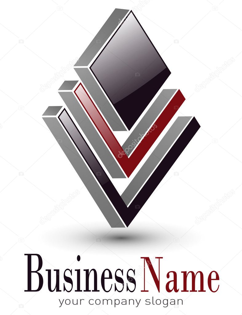 Logo 3d design for business, vector illustration.