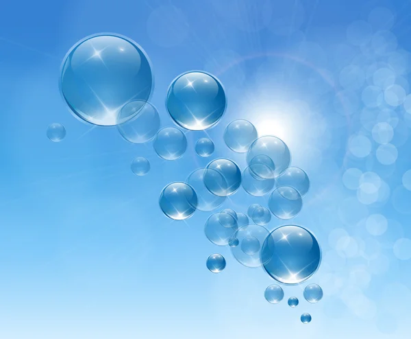 Fondo Abstracto Purificar Agua Con Burbujas Vector — Vector de stock