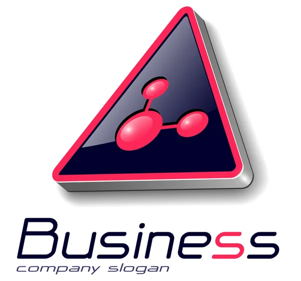 Logo Triângulo Com Símbolo Atômico Ilustração Vetorial —  Vetores de Stock