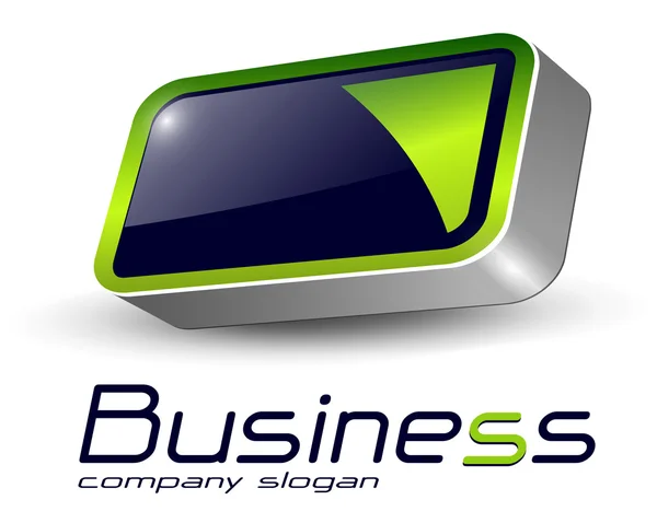 Projektowanie Logo Prostokąt Streszczenie Symbol Zielony Czarno Ilustracji Wektorowych — Wektor stockowy