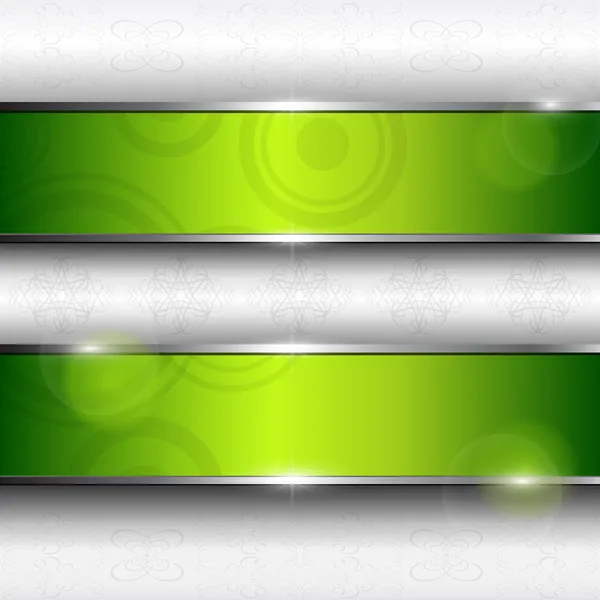 Vector Fundo Abstrato Banners Verdes Luzes Fantasia —  Vetores de Stock