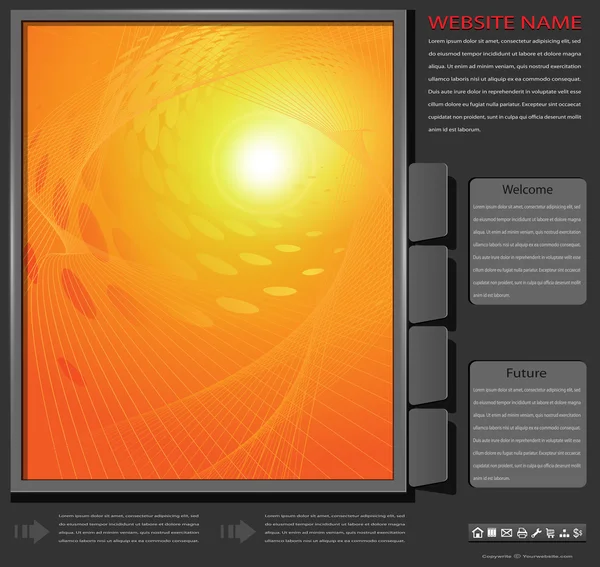 网站模板 橙色抽象灰色背景 可编辑矢量 — 图库矢量图片