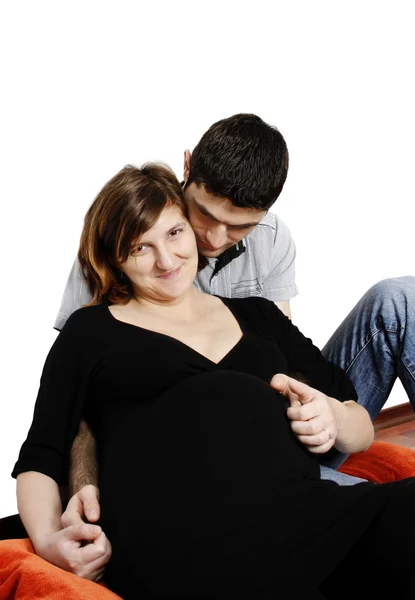 Hands on the belly — Stock Photo, Image