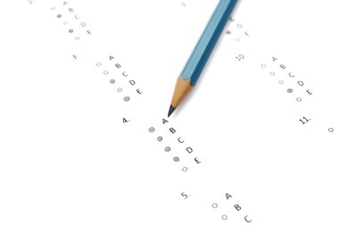 Pencil and test paper clipart