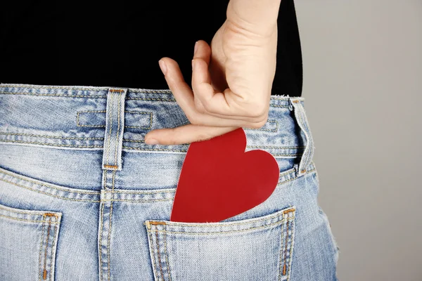 Adolescente Con Cuore Mano — Foto Stock