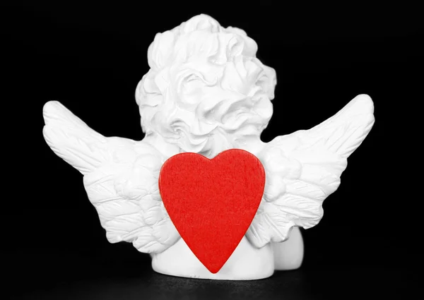 Amor Anjo Coração Vermelho — Fotografia de Stock