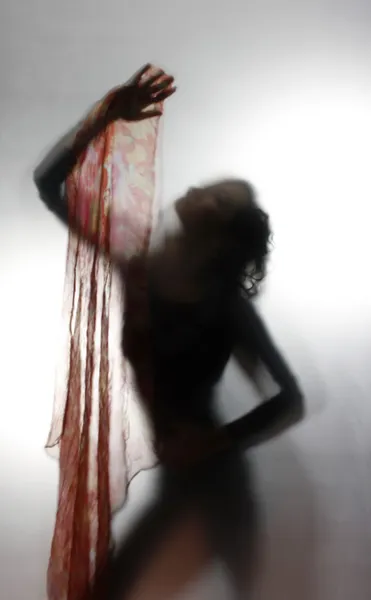 Vrouw Silhouet Dansen — Stockfoto