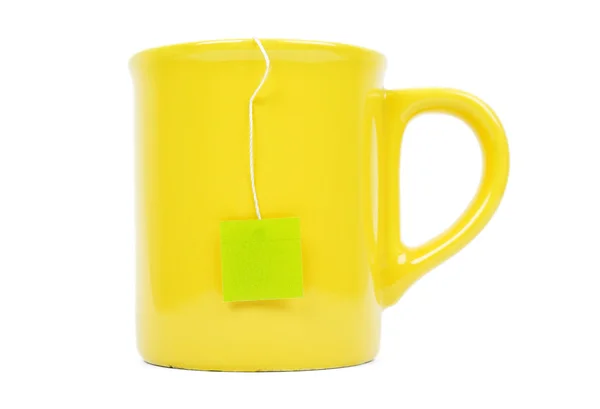 Mug and tea bag — Stock Photo, Image