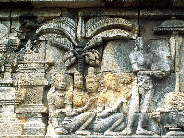 婆罗浮多佛寺 — 图库照片