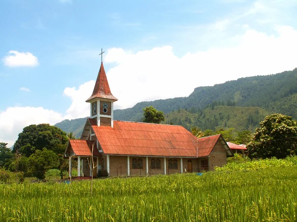 Iglesia en la isla Samosir Imagen de stock