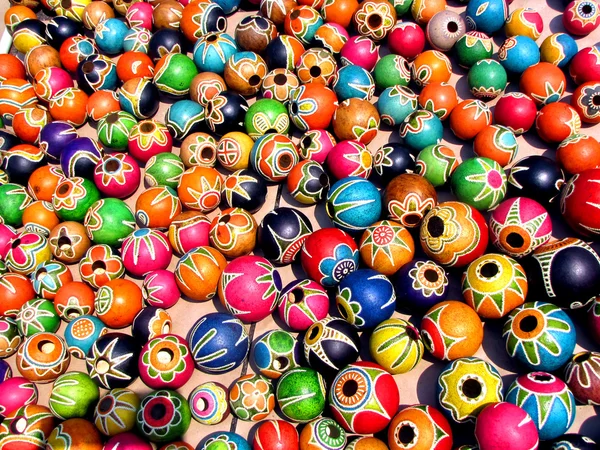 stock image Colorful painted gourds sold at the street market in Maputo, Mozambique