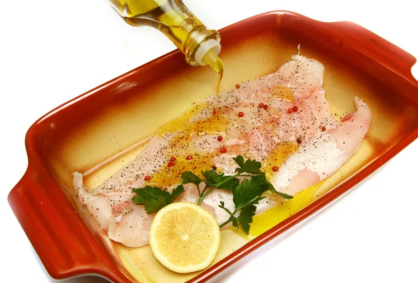 Filete de pescado crudo fresco — Foto de Stock