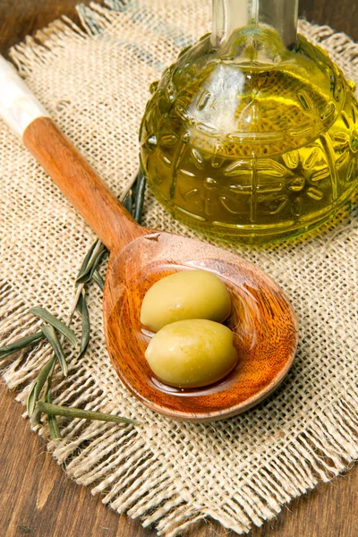 Olivy a olivový olej — Stock fotografie
