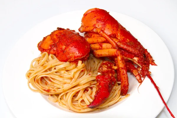 Rode kreeft pasta — Stockfoto